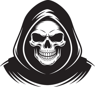 Skull with hood illustration