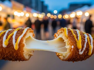 Mozzarella cheese pull apart fried dough balls