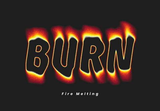 Burn Fire Melting Text Effect