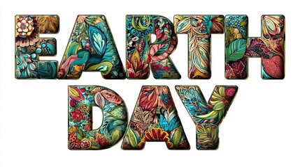 Naklejka premium Colorful Earth Day Celebration - Floral Design
