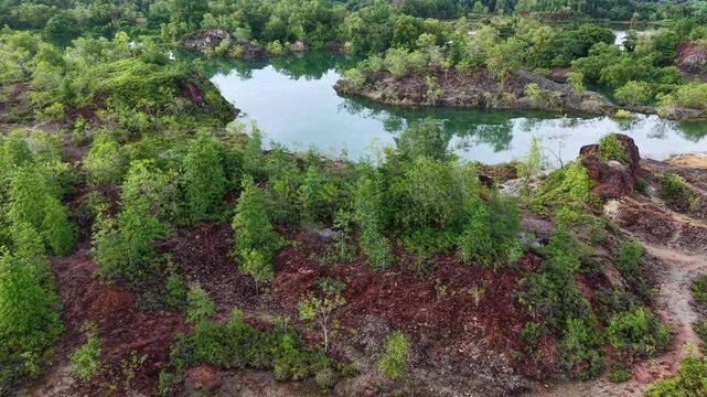 Guar Petai abandoned quarry aerial vegetation and lakes