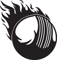 Naklejka premium Smiling fireball face icon with dynamic flames isolated on white background vector illustration