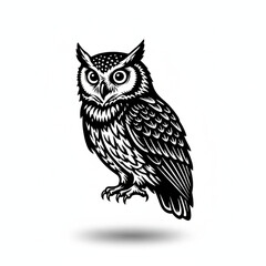 Obraz premium Detailed owl bird vector illustration isolated on white background