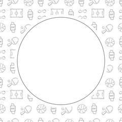 Hand drawn sport circle frame background