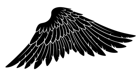 Black Bird Wings Spread Out Illustration. © loxia stock image
