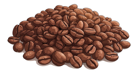 Pile of Coffee Beans on White. © loxia stock image