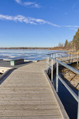 Frozen Astotin Lake in Autumn