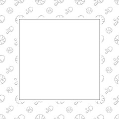 Hand drawn sport square frame background