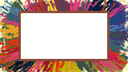Colorful Painted Frame with Blank Center