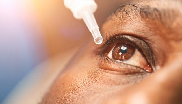 Eye drops being dropped in Eye - Eye strain medicine - Artificial Tears - Eye Strain - Pink Eye, Conjunctivitis, Glaucoma, Dry Eyes, Syndrome, Uveitis, Corneal Ulcer, Allergy, Hay fever, Itchy Eyes