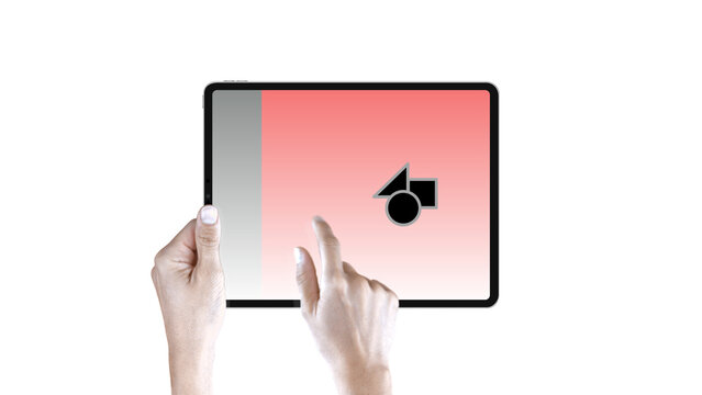 Tablet Horizontal Swipe Left Double &ndash; Modern Touchscreen Device Presentation, Animated Screen Showcase, Website and App UI UX Interface Display, Professional Digital Template