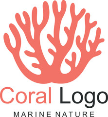Coral logo. Isolated coral on white background