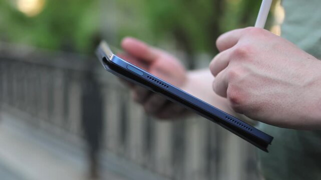 Stylus. Graphics tablet. Tablet. Slow motion video. High quality 4k footage