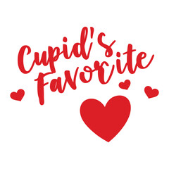 cupids favourite vector art illustration typography t shirt design on a white background.
