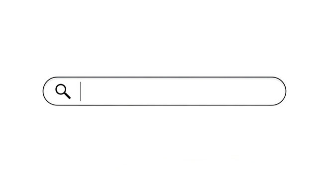 Search Bar With Blinking Cursor And Magnifying Glass Icon