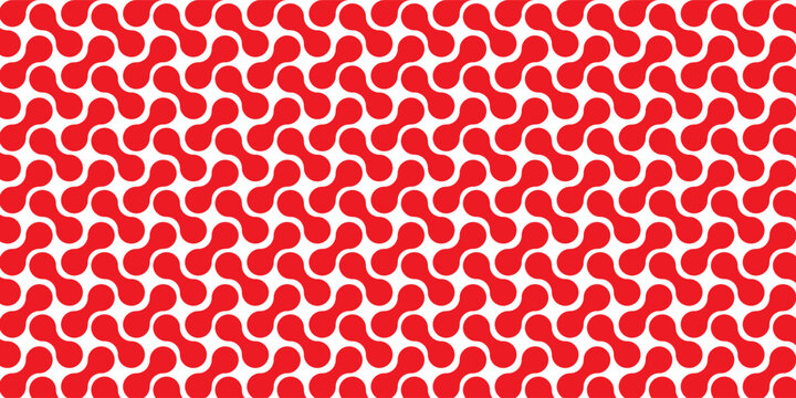 Metaball graphic design vector illustration. Connected circle shapes. Abstract geometric pattern background. Connected blobs objects. Red color on white background.