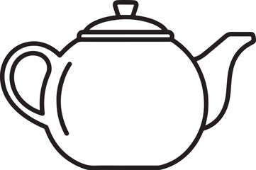 Obraz premium Teapot Line Art Icon Vector Illustration