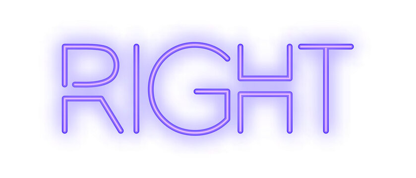 right neon caption purpul colour