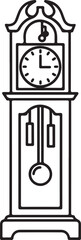 Grandfather Clock Line Art Icon