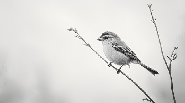 Zebra finch wildlife illustration realistic graphite shading image