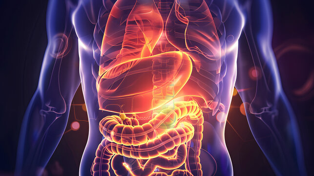 Human digestive system illustration