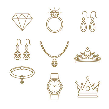 set of golden earrings