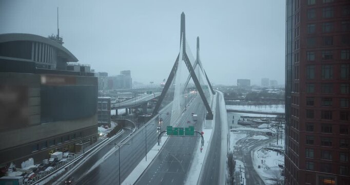 Zakim With No Traffic During A Snow Storm