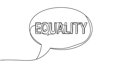 Fototapeta premium Equality Speech Bubble Line Art - Concept of Fairness and Inclusion