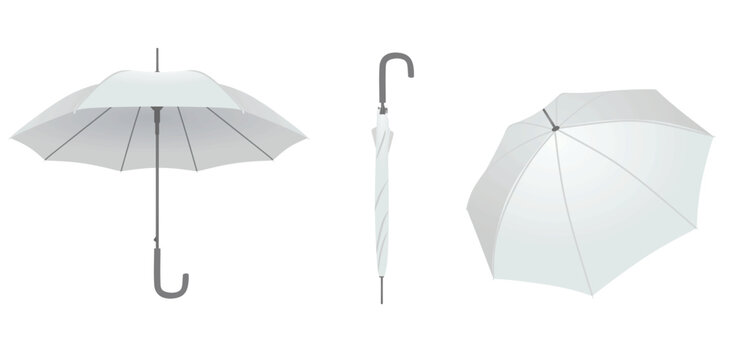 Classic white  umbrella. vector illustration	