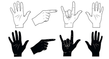 Fototapeta premium American sign language handshapes and finger spelling