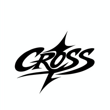 Creative modern graffiti typography logo with bold black lettering on white background. Urban street art style with dynamic sharp shapes and strong visual impact. Perfect for branding, apparel design,