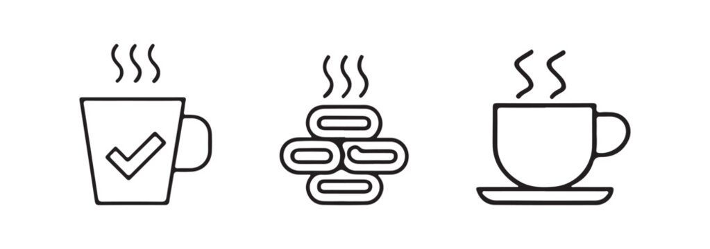 Icon set: editable line icons for vectors and files Vector