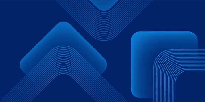 Abstract blue background with glowing geometric lines. Modern blue gradient square shape design. Futuristic technology concept. Suit for brochure, corporate, website, poster, banner, cover, flyer