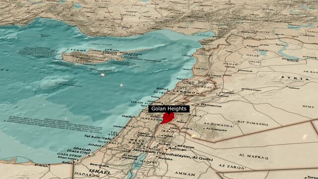 Golan Heights Disputed Territory Map Showing Borders and Geographic Location