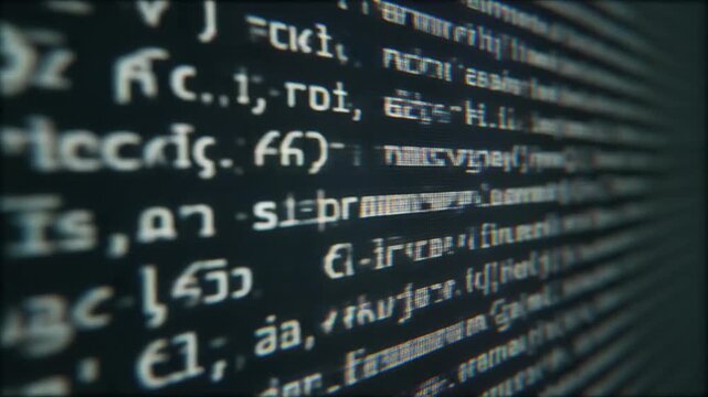 Closeup Code on Screen.