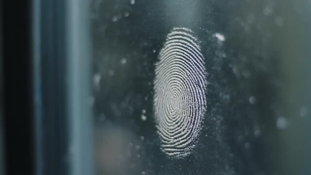 Fingerprint on Glass Surface.