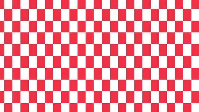 Dynamic Checkerboard Pattern Animation Geometric Square Grid Red White Promotional Opening Title Background Motion Design Seamless Modern Clean Minimal Loop