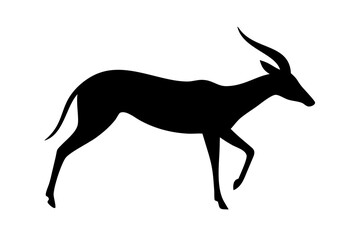 Obraz premium Young Antelope Gazelle Standing Wildlife Vector Silhouette Icon
