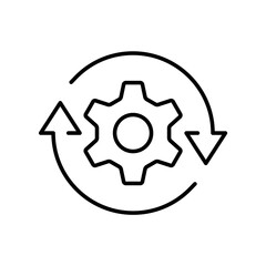 Consistency Line Icon, automation and iteration concept vector symbol in outline style