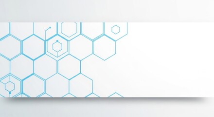 Blue Hexagonal Pattern on White Background.