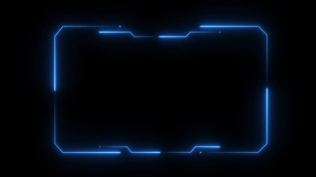 Hud frames blue user interface elements design modern technology futuristic control panel screen digital hologram. abstract tech sci fi hologram frame template design on black background