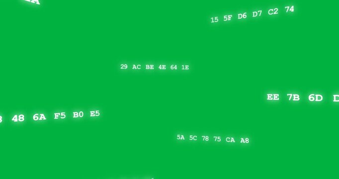 Rounded tiles entering left or top sliding and multiplying showing hex codes over transparent backdr