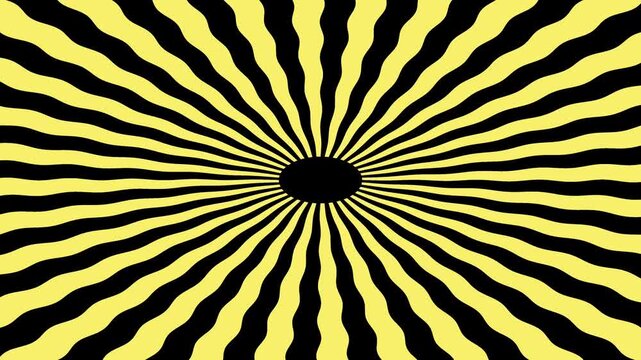 Hypnotic Waving Spiral Optical Background Dynamic DJ Visual Loop Yellow Black Psychedelic Motion Abstract Vortex Illusion Rhythm Energy Flow Seamless