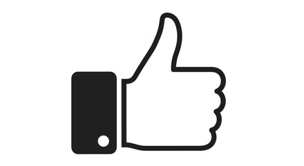 Obraz premium Simple black and white illustration of a hand giving a thumbs up gesture