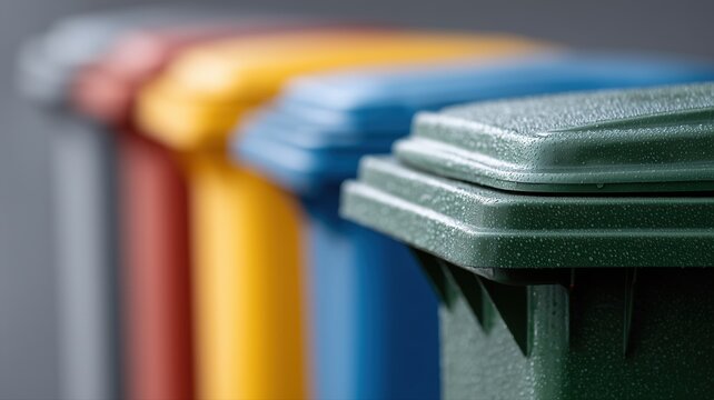 Bunte M&uuml;lleimer f&uuml;r mehr Nachhaltigkeit im Alltag und deutsche M&uuml;lltrennung zu Hause