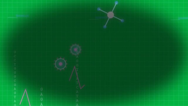 Magenta line emerging cogs drifting bases shifting cyan node turning for analysis on scope clear bg