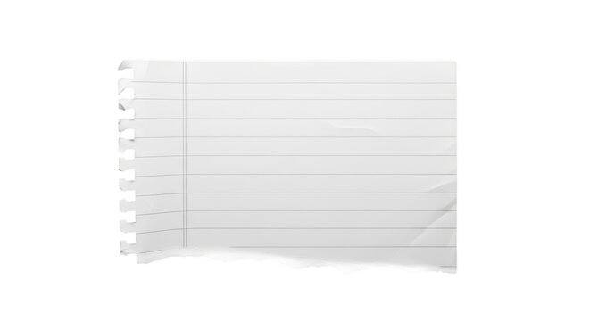 A crumpled receipt on a transparent background with visible lines and perforations