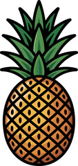 Obraz premium Yellow and Green Pineapple with Detailed Pattern tropical