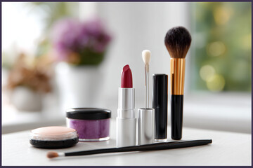 Captivating makeup tools ready for creative artistry
