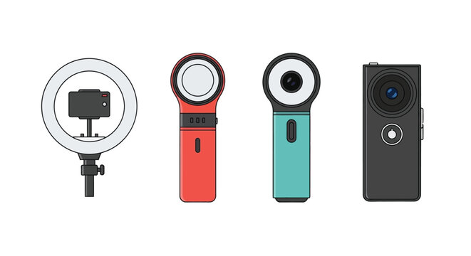 Four different camera types 360 camera action cam and more